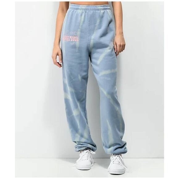 By Samii Ryan Smiley Feel Good Blue Tie Dye Sweatpants size s - Picture 5 of 5